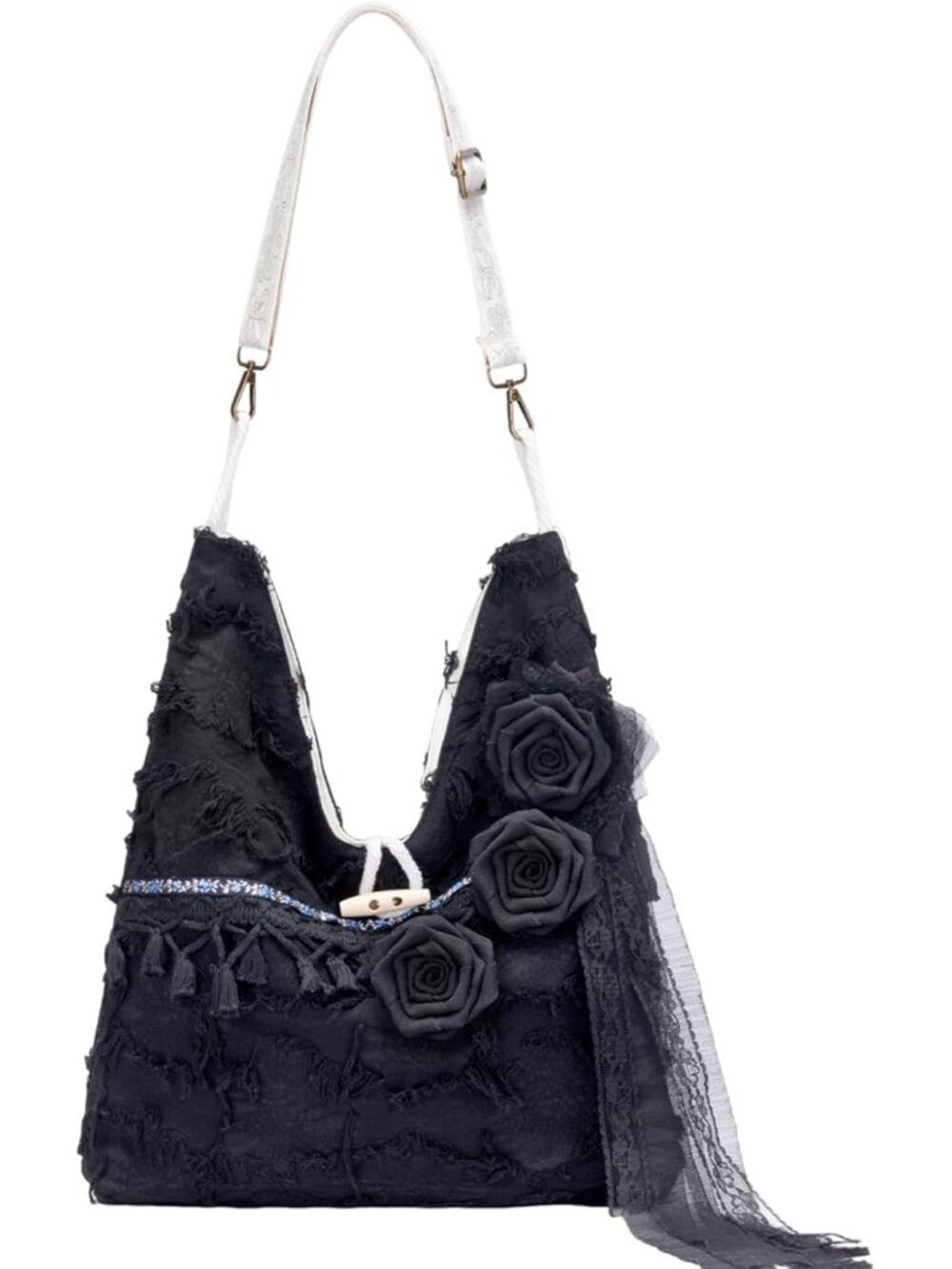 Boho Purses Bags for Women Hand Retro Hobo Handbag Flower Crossbody Purse